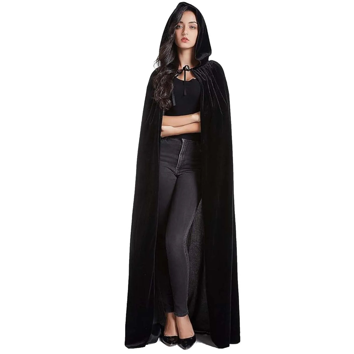 Cape longue en velours noir du pack