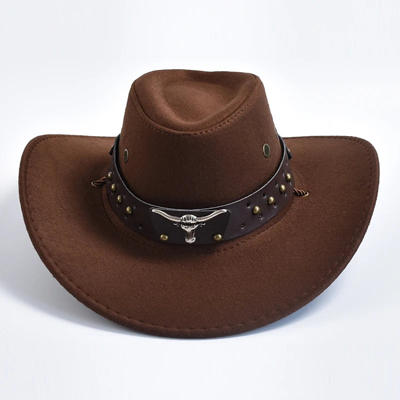 Chapeau western en suédine grand bord