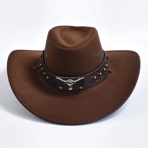 Chapeau western en suédine grand bord