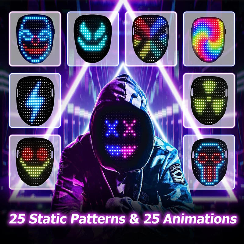 Visages animés du masque LED