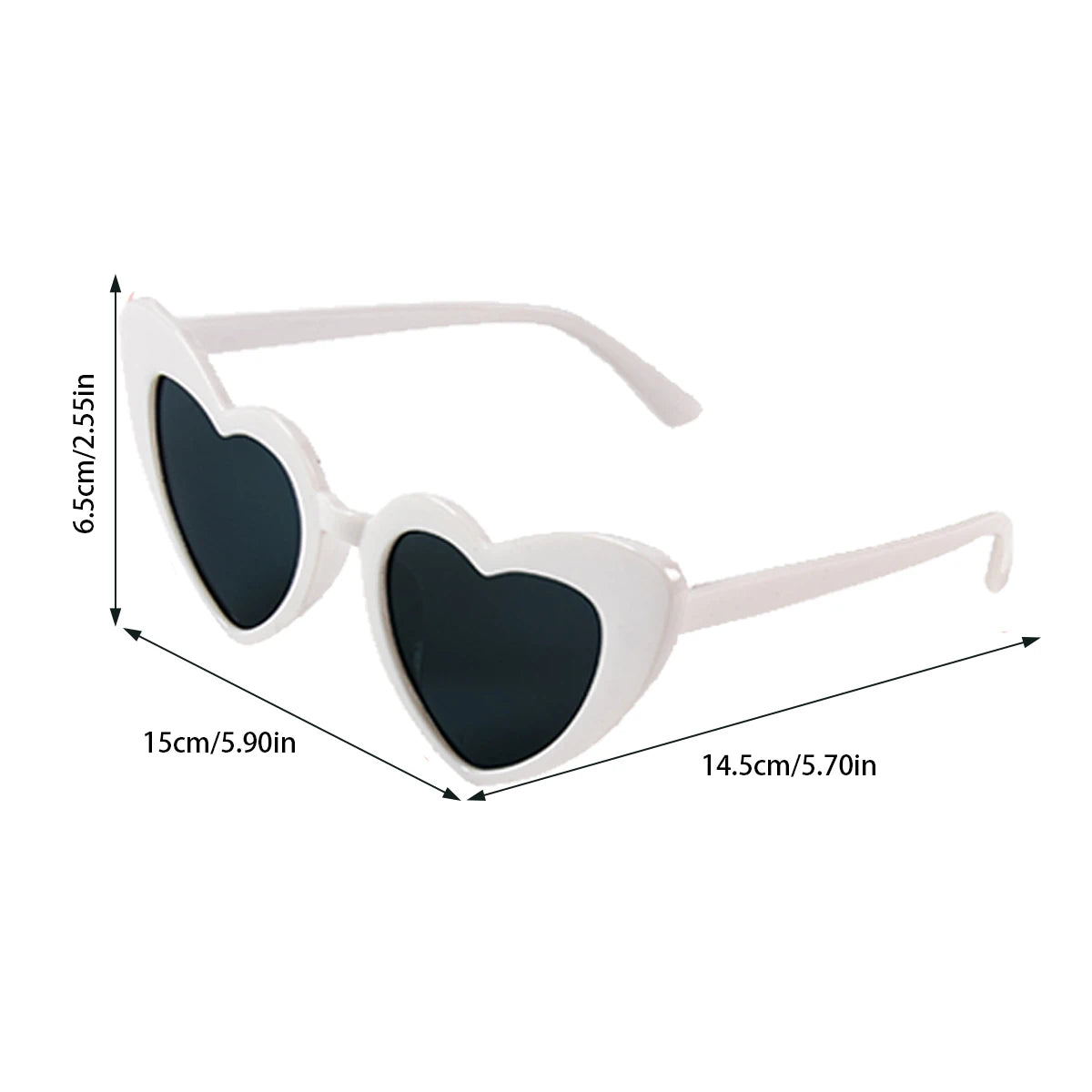 Dimensions des lunettes cœur
