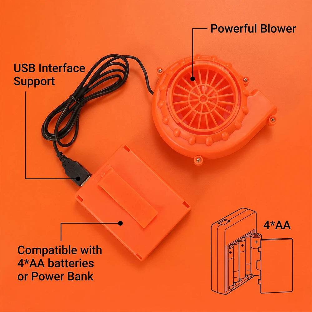Ventilateur et boîtier à piles inclus avec le costume gonflable