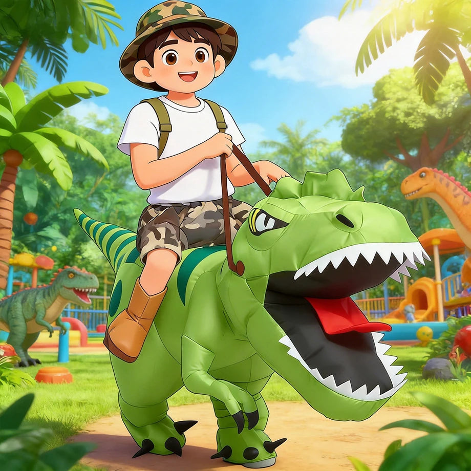 Costume gonflable vélociraptor adulte