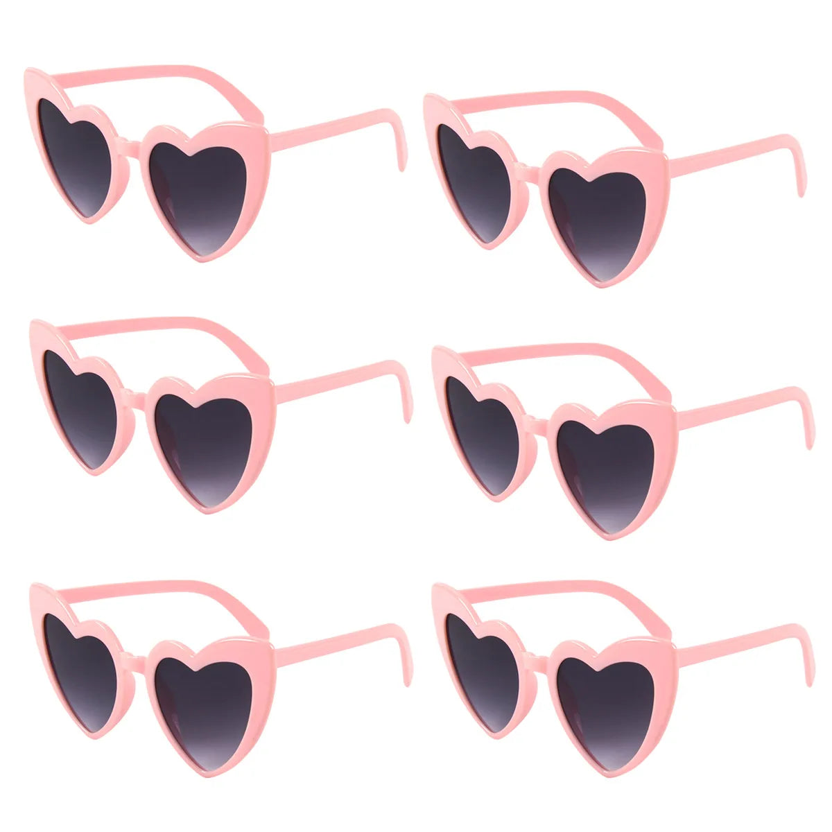 Lot de lunettes cœur roses
