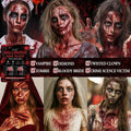 Maquillages zombie et vampire réalisés au faux sang