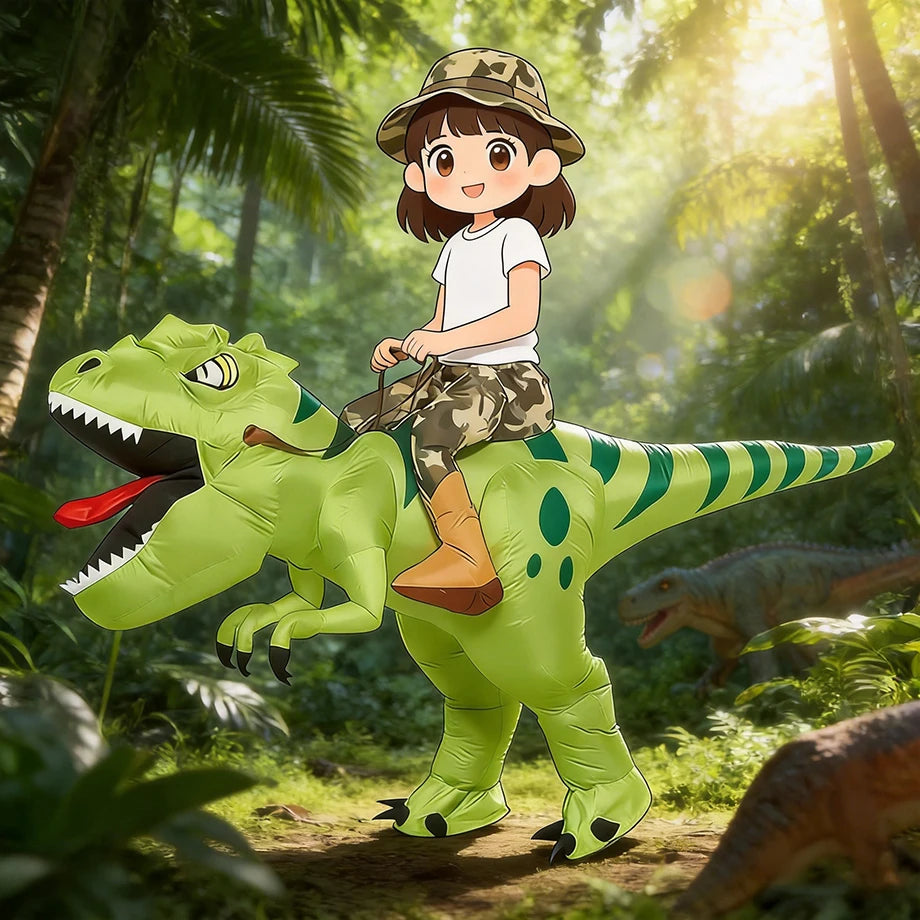 Détail du costume gonflable vélociraptor